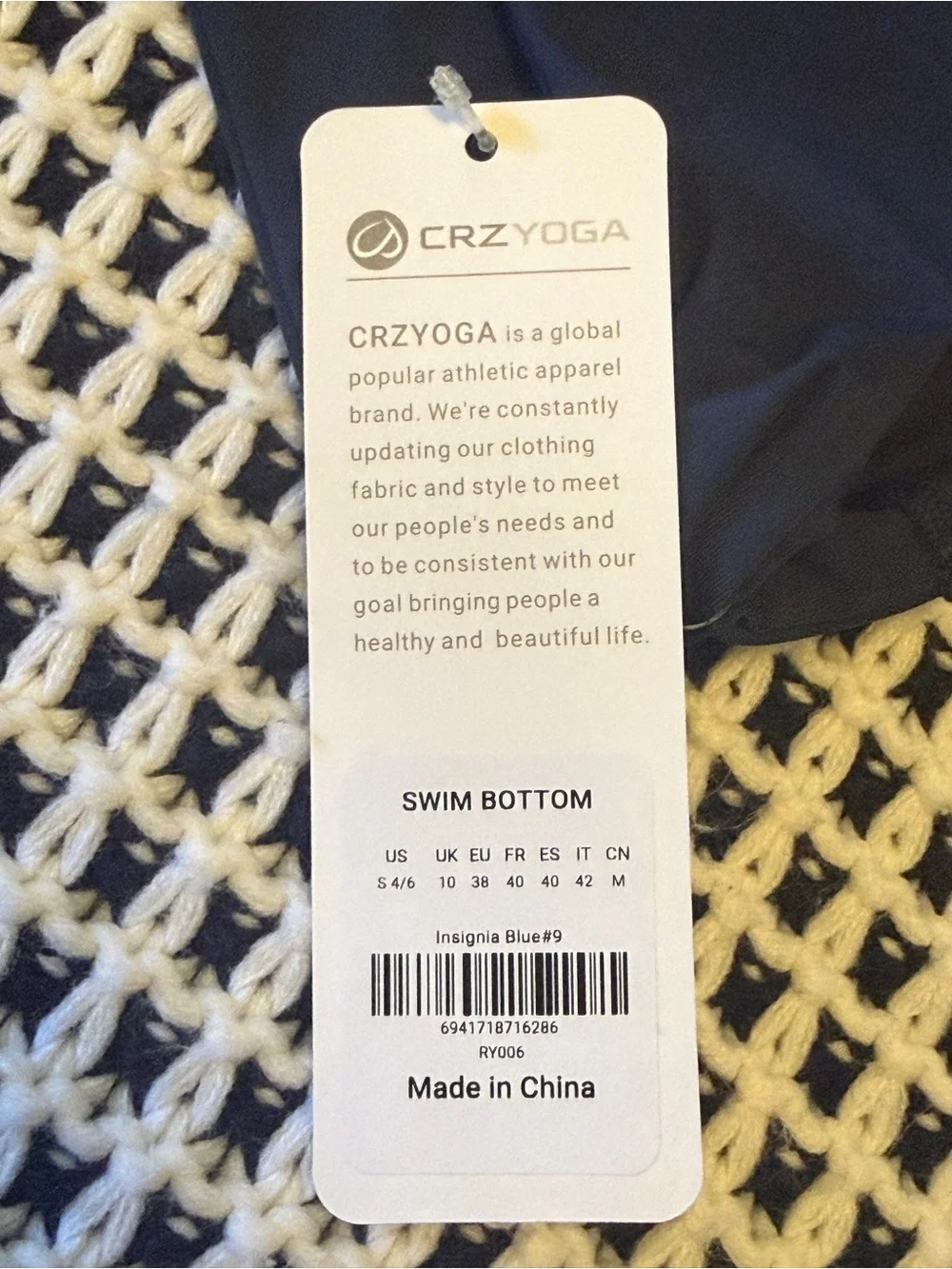 CRZ YOGA Women’s Insignia Blue Bikini Bottom Size Small